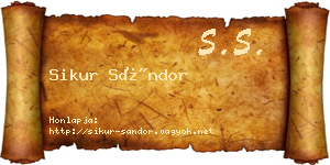 Sikur Sándor névjegykártya