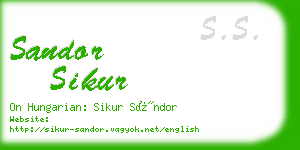 sandor sikur business card